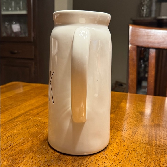 Rae Dunn Cream Ceramic Drink Pitcher. 52oz. Capacity. - Picture 2 of 6